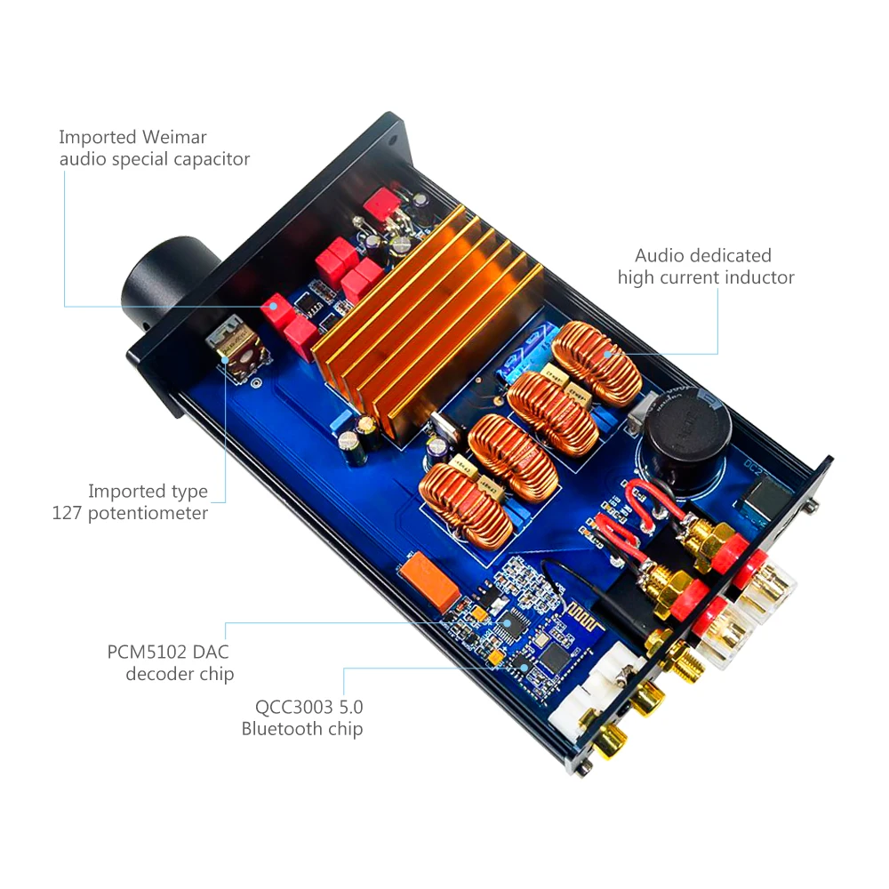 Цифровой аудио усилитель высокой мощности AIYIMA TPA3255 Bluetooth 5 0 класса D 2 каналов 325 Вт