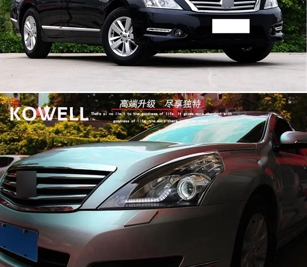 KOWELL автомобильный Стайлинг для Nissan Teana фары 2008-2012 Teana светодиодные фары drl H7 hid Q5 Биксеноновые линзы ближнего света