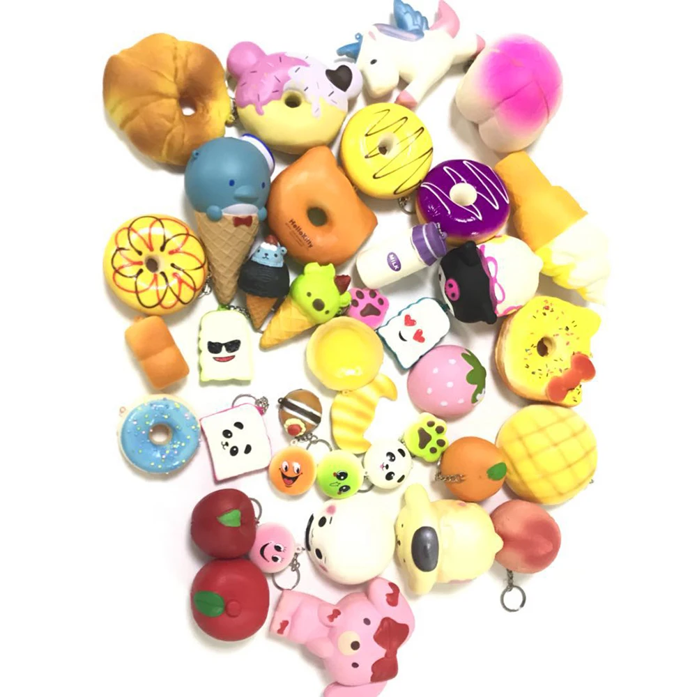 Сжимаемая игрушка медленно растет хлеб торт булочка кулон пончик очарование