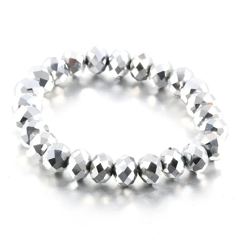 Fashion Colorful 8x10mm Glass Crystal Beaded Bracelets Rope Distance Bracelet Handmade Wrap For women &amp Girls | Украшения и