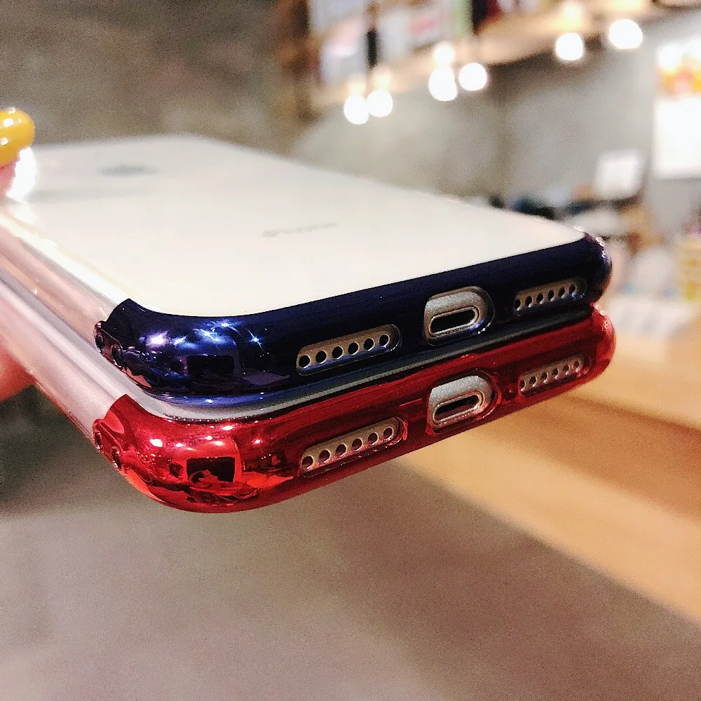Роскошный чехол для iphone XS XR Max модный силиконовый прозрачный из ТПУ X 5 5S SE 6 6s 7 8 Plus |