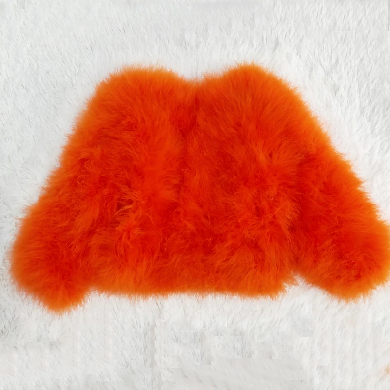 Winter Encryption 100% Natural Turkey Feather Jacket Ostrich Fur Coat Genuine Children's Wear modis casaco infantil | Мать и ребенок