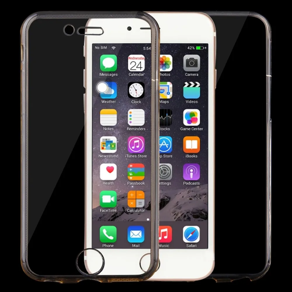 Чехол для iPhone 6 plus чехол с полным покрытием прозрачный ТПУ силиконовый гибкий
