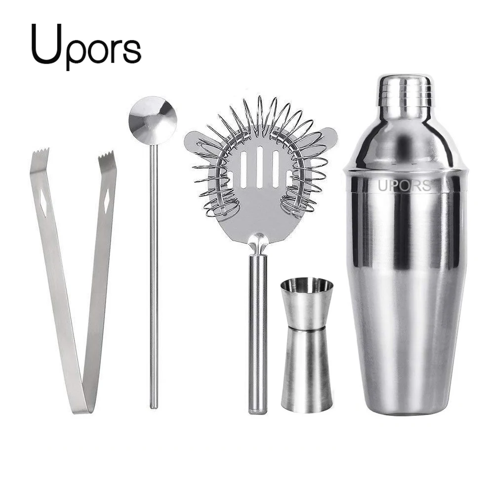 UPORS 550ML/750ML Cocktail Shaker Mixer Stainless Steel Wine Martini Boston Shaker For Bartender Drink Party Bar Tools