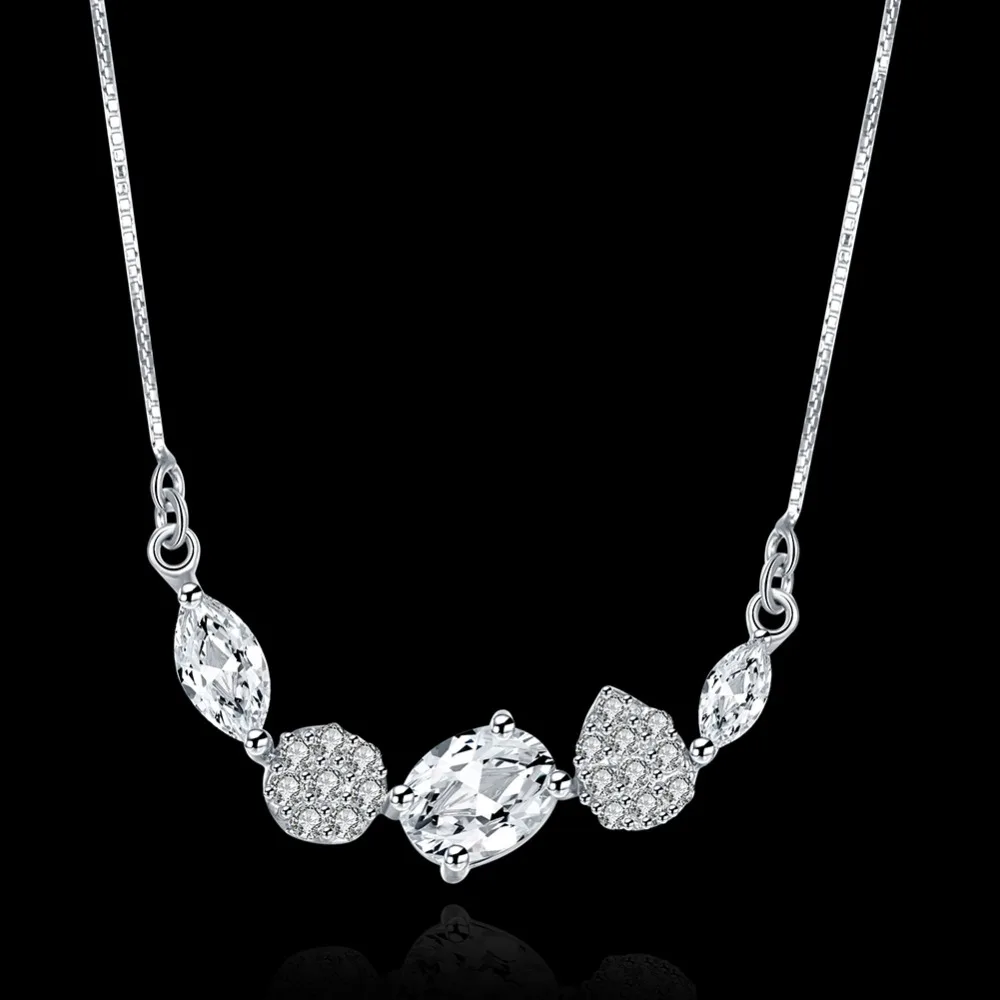 2017 Новый Брелок 925 Серебряное Ожерелье Для Женщины Choker Циркон Геометрические