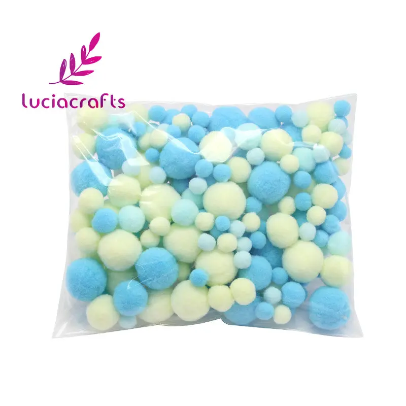 Mixed color 15 Lucia crafts 20 г разные помпоны смешанные цвета мягкие помпоны DIY ручной работы детские игрушки аксессуары для шитья J0601 - Цвет: Mixed color 15