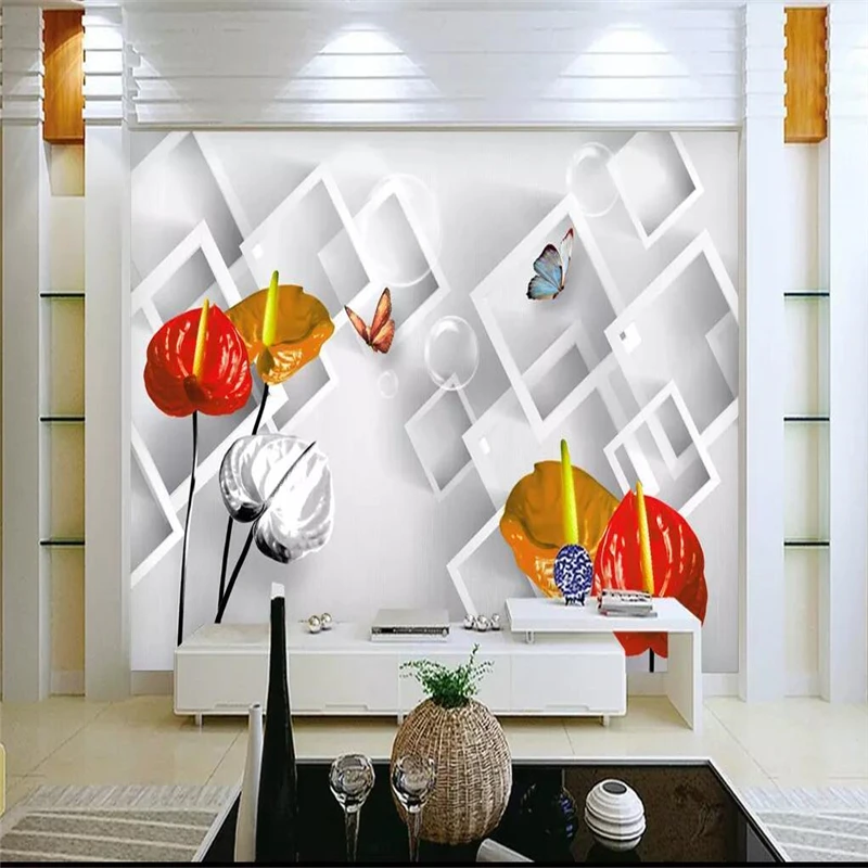 Decorative wallpaper Hd horseshoe butterfly 3D TV background wall painting | Обустройство дома