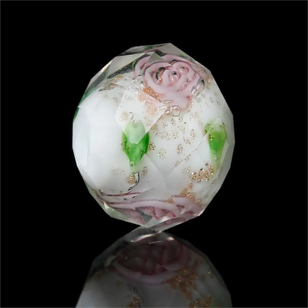 DoreenBeads красивые бусины из лэмпворк круглые многоцветные цветочные узоры