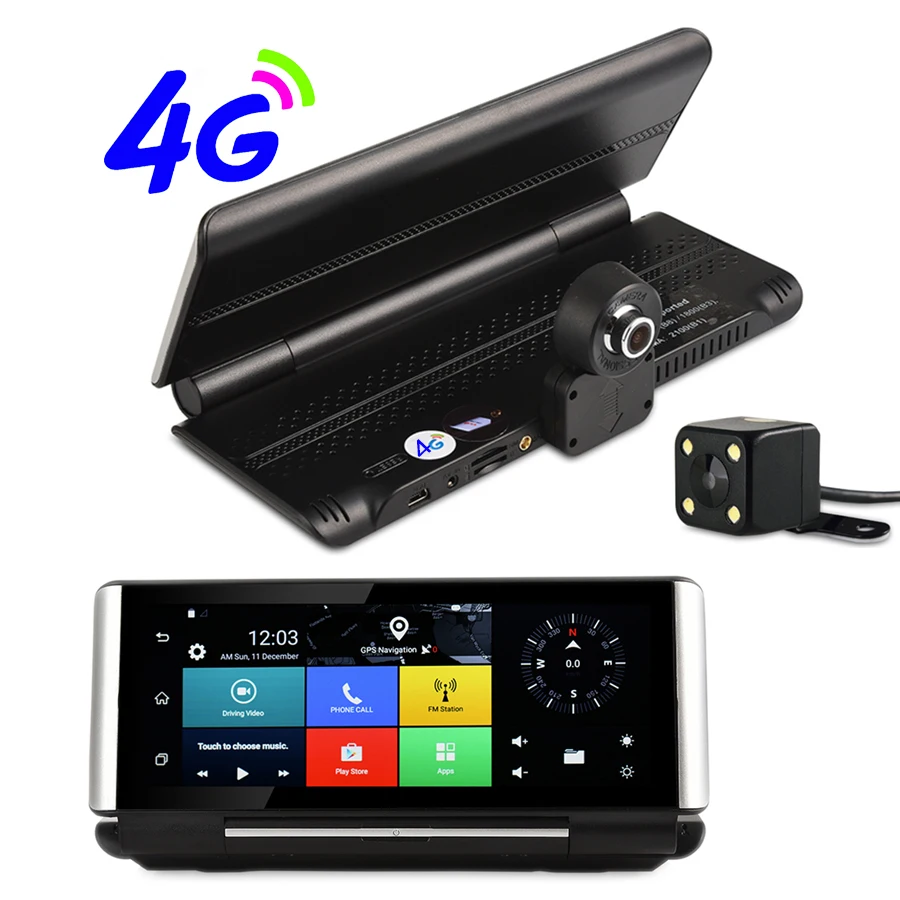 Otstrive 7 дюймов 4G sim карта Android GPS WiFi Bluetooth телефонный звонок FHD 1080P DVR 1 Гб RAM камера