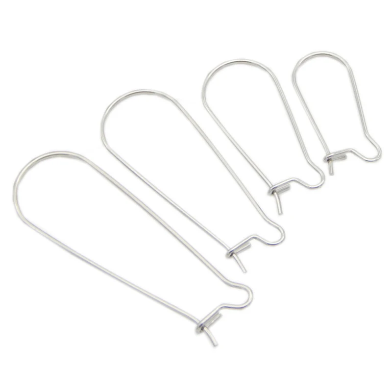 

50pcs/lot 20mm 25mm 33mm 38mm Stainless Steel Silver Color French Ear Wire Earrings Hooks for Diy Jewelry Making Findings