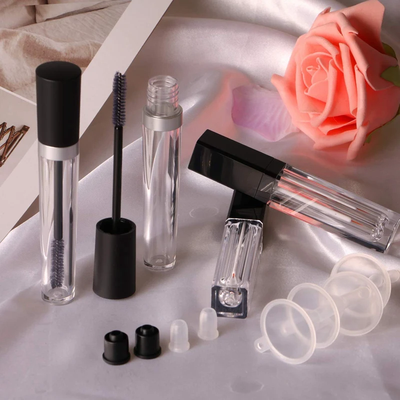 1 Set 4 Pcs Reusable Empty Bottle Tube Container For Eyelash Growth Oil Mascara With Brush Home And Travel Diy T | Красота и здоровье