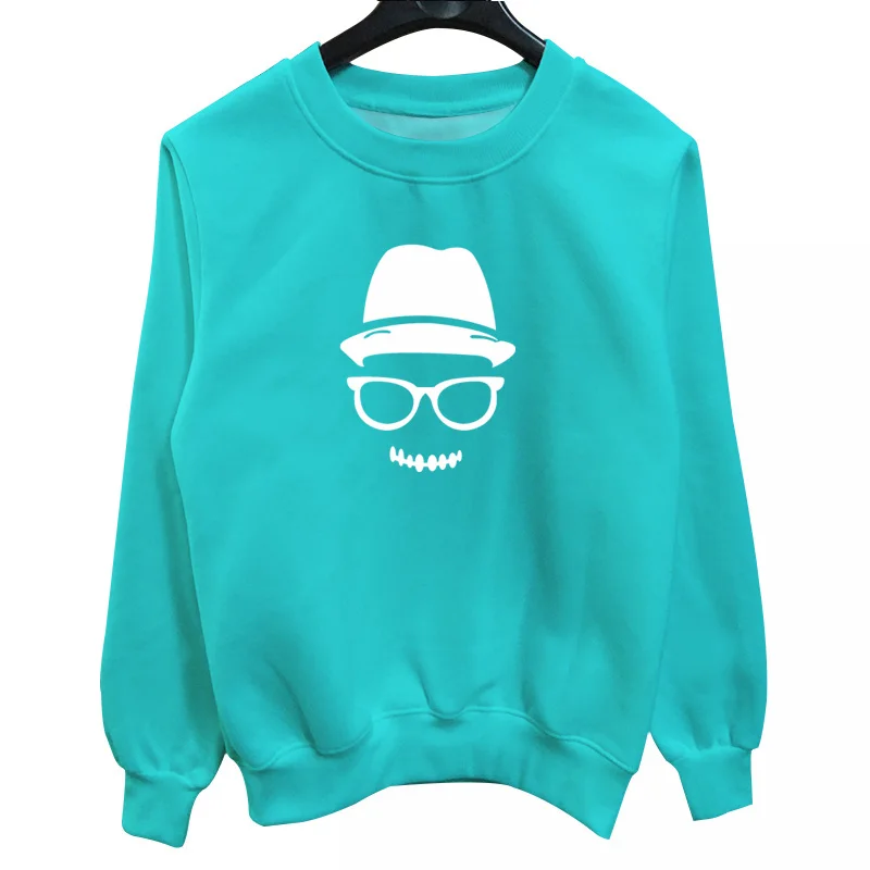 La maxpa улыбка Скелет Очки Новый осень зима Модные мужские crewneck Толстовки Толстовка