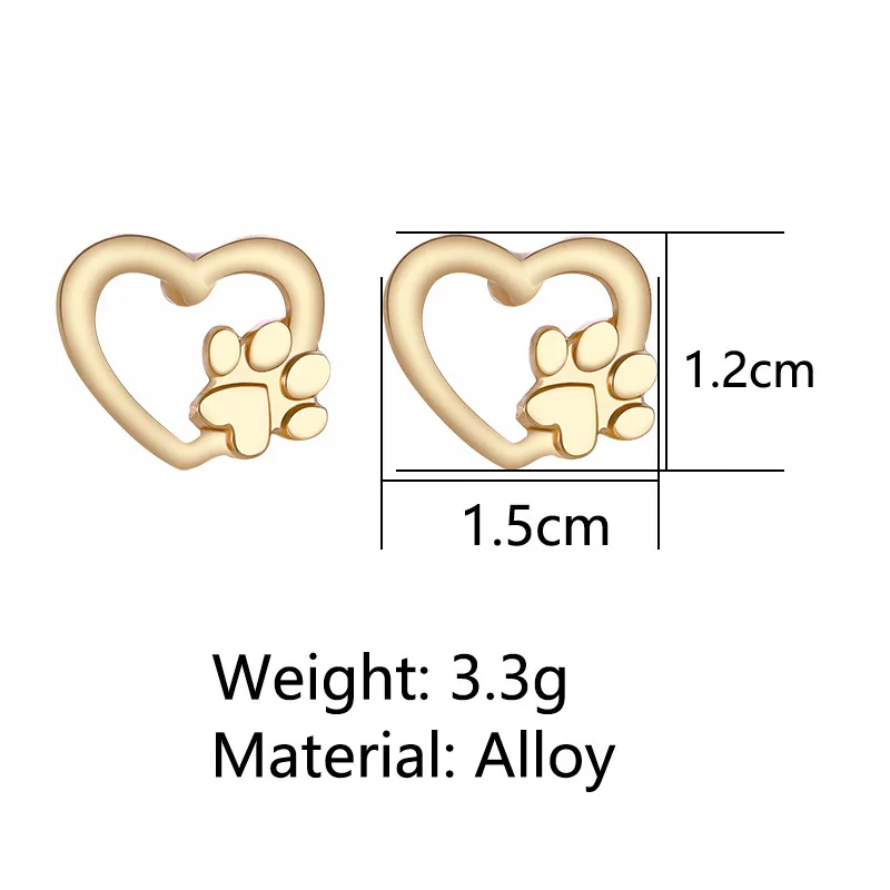 Серьги в форме сердца для женщин и мужчин ювелирные изделия цвета: золотистый