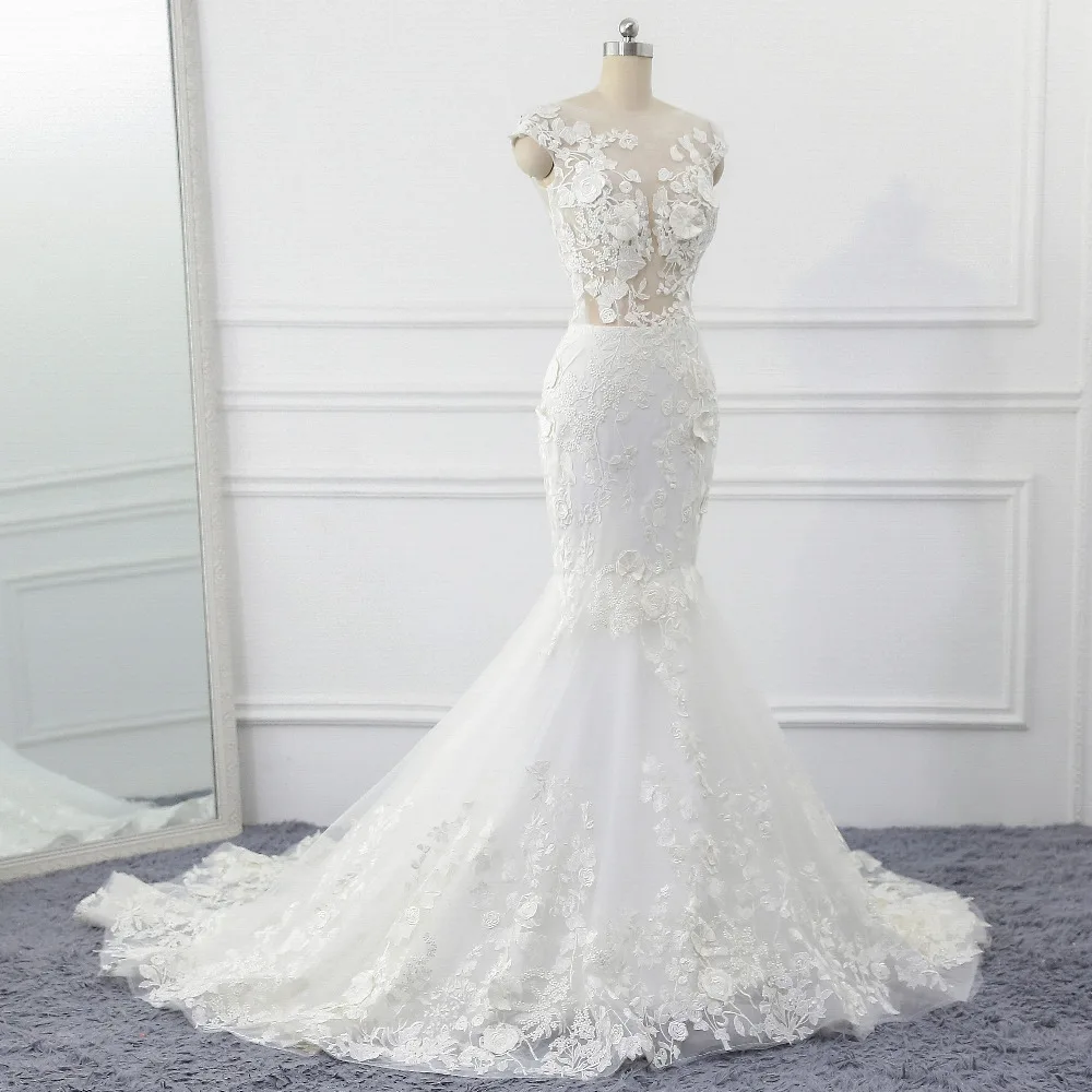Любовник Поцелуй Vestido de Noiva Русалка свадебное платье 2021 3D Летние пляжные туфли с