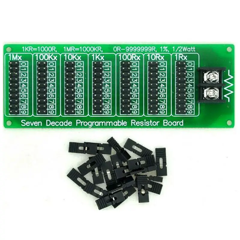 1R-9999999R семь лет программируемая резисторная плата, шаг 1R, 1%, 1/2 ватт