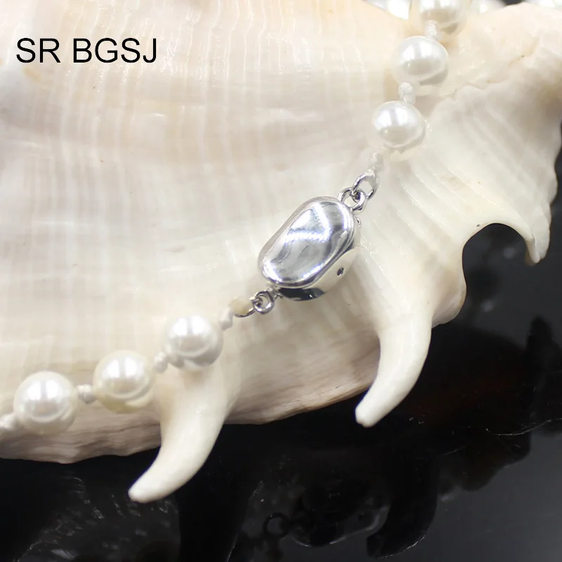 

Free Shipping 6-14mm White Shell Pearl Choker Women Lady Jewelry Pearl Necklace 19