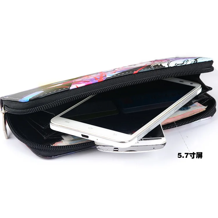 Лило стежок кошельки и в клетку из искусственной кожи Длинный кошелек на