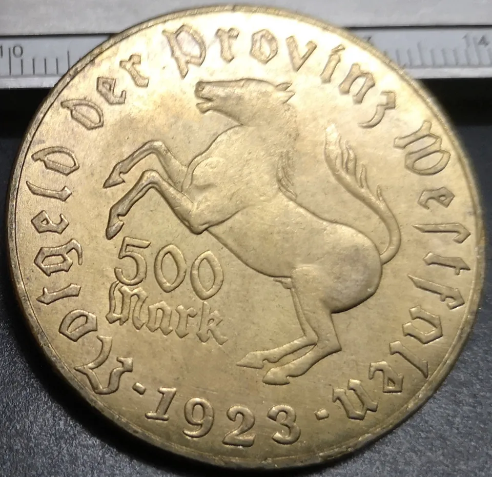 1923 немецкая монета Notgeld (westphala) (немецкий y) 500 Mark Westfalen [Provinz Landesbank Westfalen]