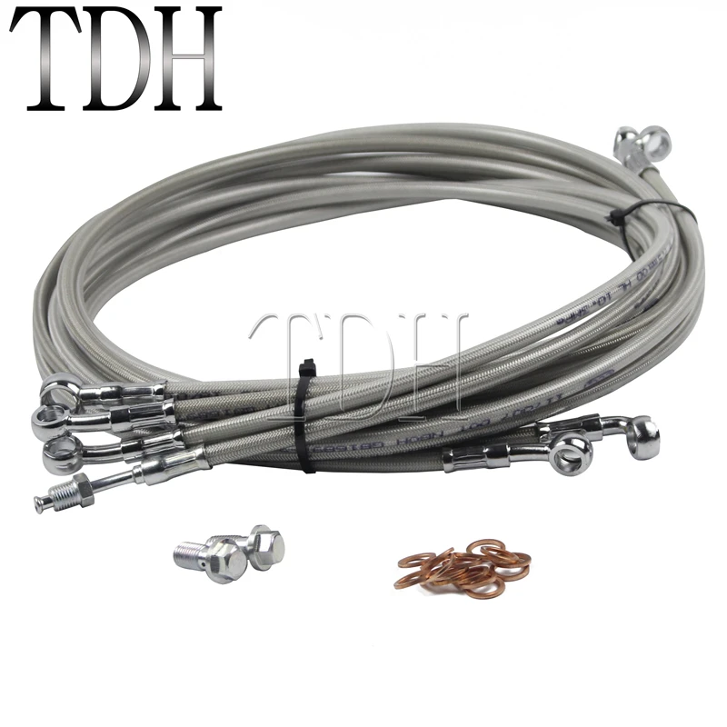 МОТОЦИКЛ хром 1"-16" Руль кабель/тормоз сцепления линия/провод ABS для Harley 14-17 Touring
