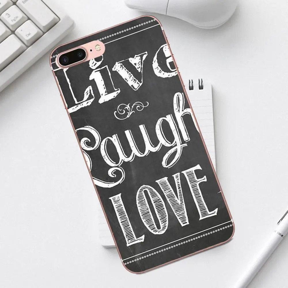 Qdowpz 2018 Live Laugh Love Thin Flexible For Galaxy Alpha Core Prime Note 4 5 8 S3 S4 S5 S6 S7 S8 S9 mini edge Plus | Мобильные