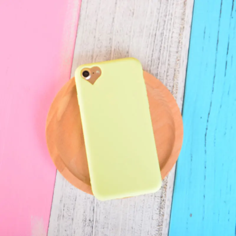Яркие цвета милые силиконовые чехлы с отверстиями в форме сердца для iPhone 6 6S Plus 5 5S