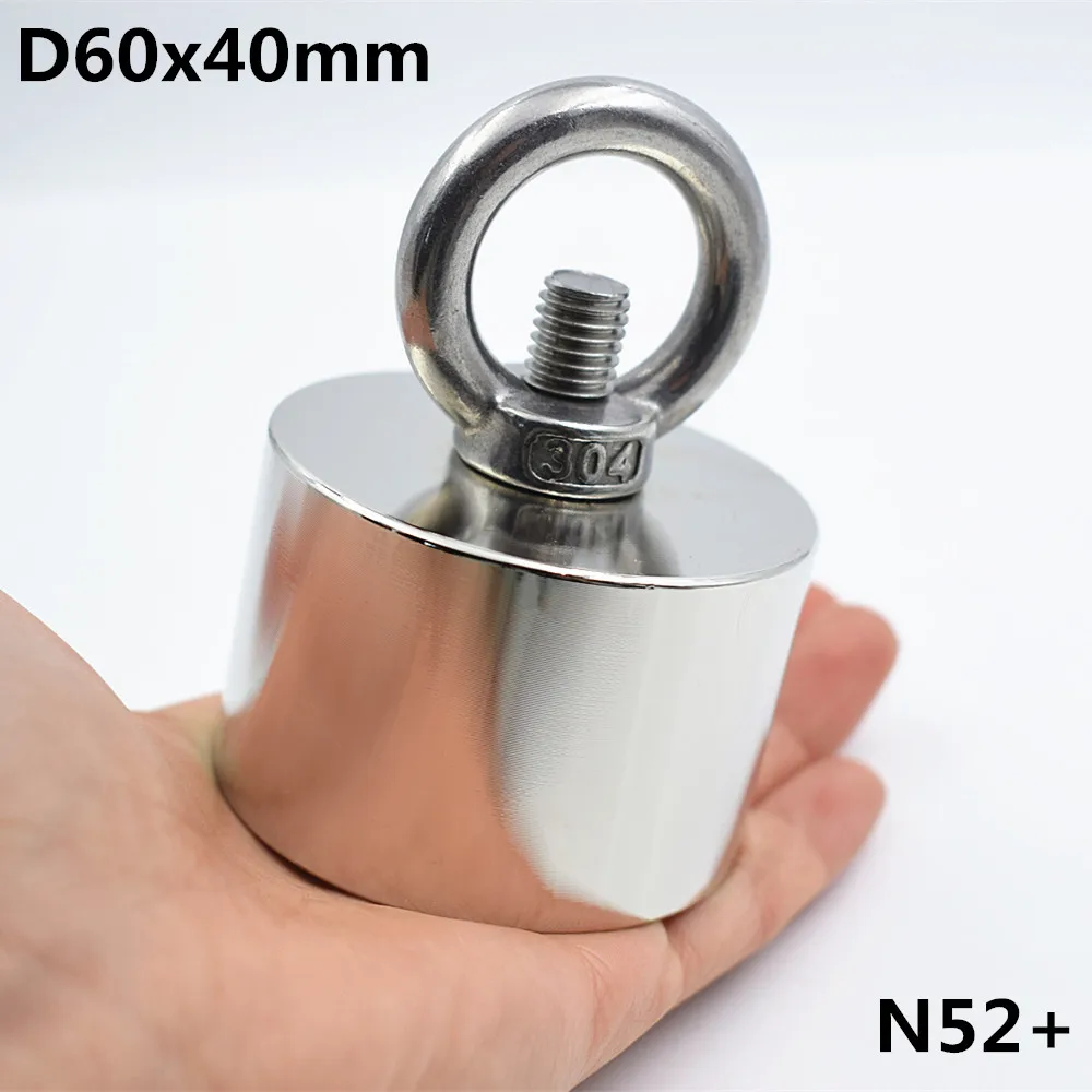 Неодимовый магнит N52 D60x40 супермощный круглый 250 кг редкоземельный Мощный