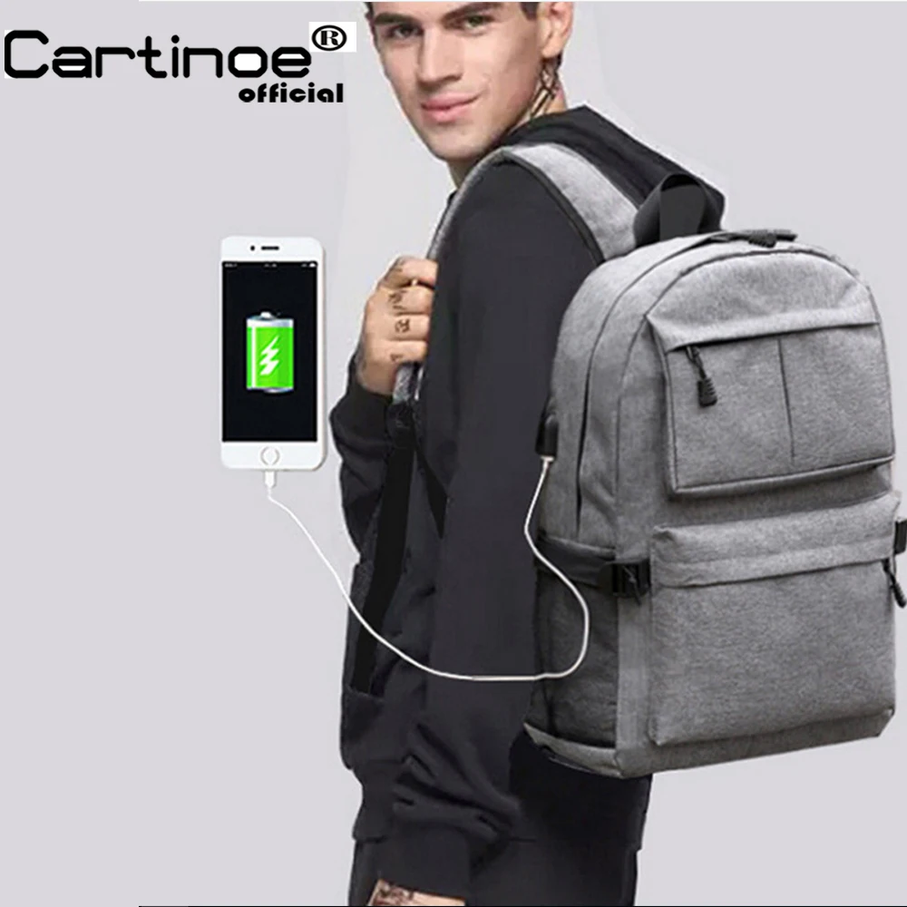 Cartinoe Повседневный usb рюкзак для зарядки мужской Mochila Escolar 15 6 дюймов ноутбука сумки