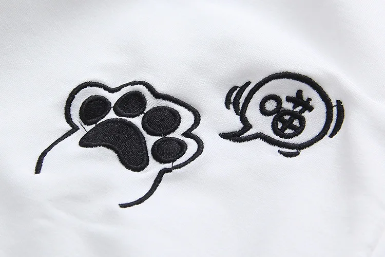 

H.SA 2019 Spring New Women Round Neck Sweatshirts and Hoody Cat Print Kawaii Pullovers Japanese Style Girls Cast Hoodies
