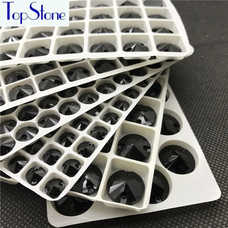 Topstone Jet Black Rivoli пришивные стразы плоские стеклянные кристаллы круглые камни для