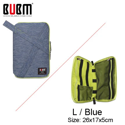 PDI-L Blue BUBM дорожный кабель сумка портативный цифровой USB гаджет Органайзер жесткий диск для паспорта на молнии чехол для хранения комплект аксессуары - Цвет: PDI-L Blue