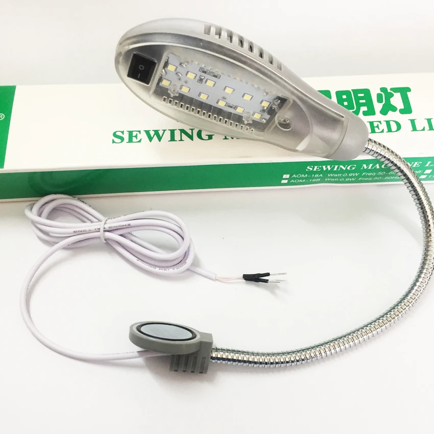 LED 18 пришивная лампа на гусиную шею магнитное основание + штепсельная Вилка для