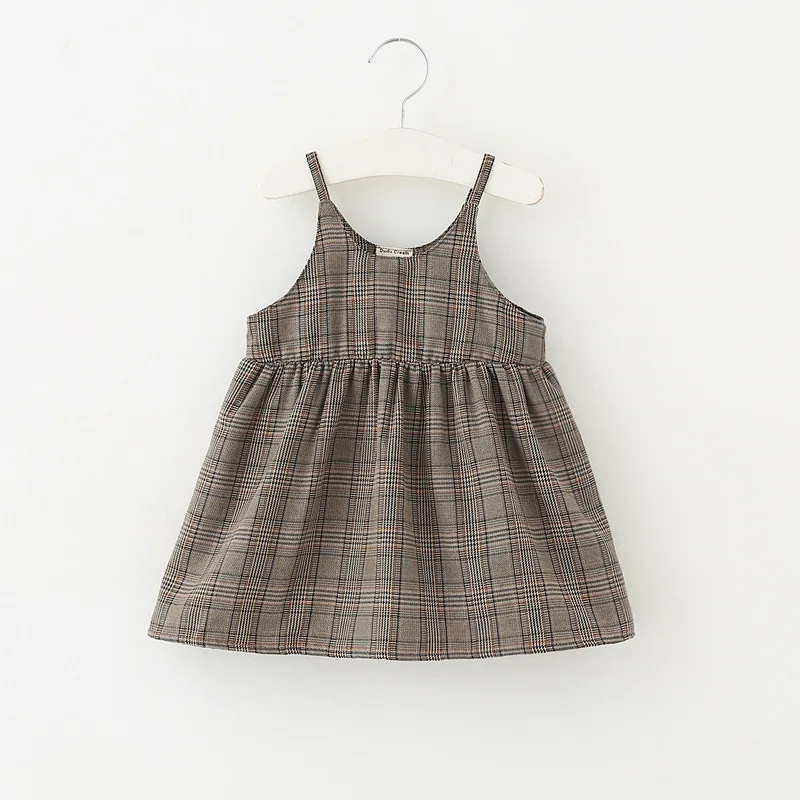 2019 Spring cute baby girls fashion plaid slip dress girl all-match casual princess children clothes | Детская одежда и обувь