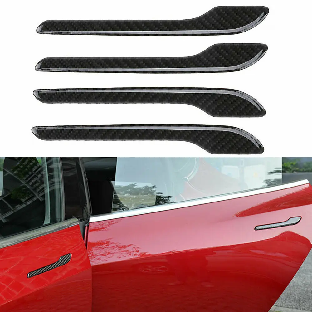 4 шт. декоративные наклейки для автомобильной ручки Tesla Model 3|Внешние дверные