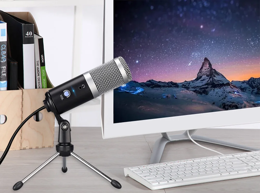 USB конденсатор комплекты микрофона кардиоидный Подкаст Студийный микрофон Компьютер караоке микрофон со штативом для YouTube игровой записи