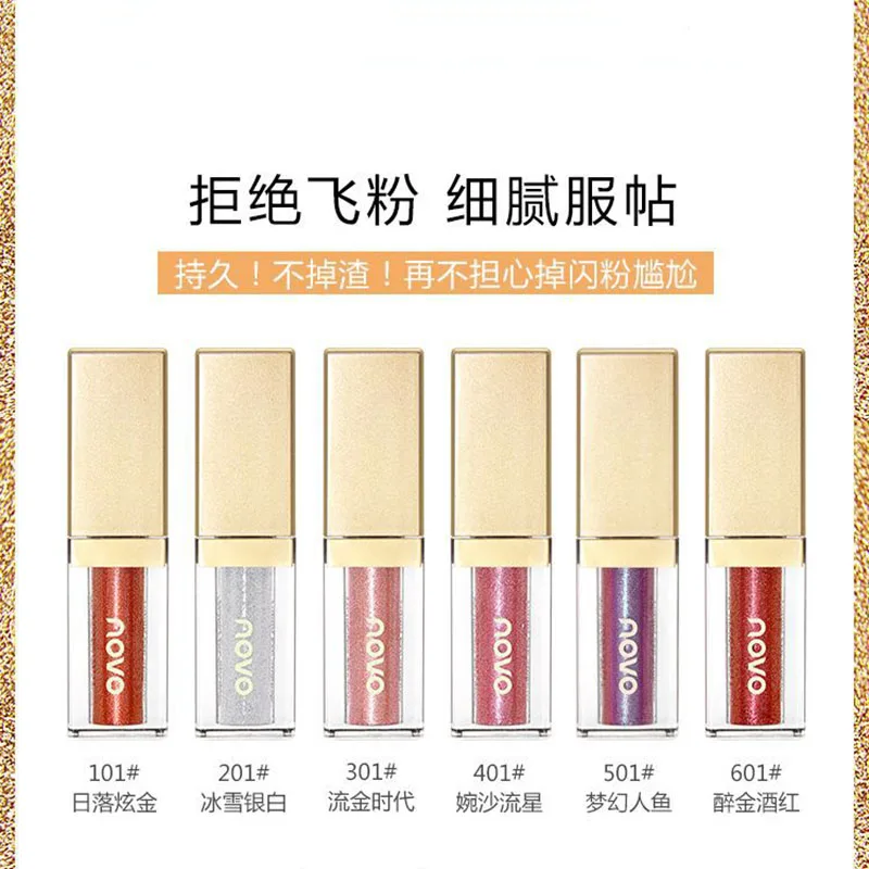 1 шт. 6 цветов жидкие тени для век мерцающие Минеральные Косметика макияжа |