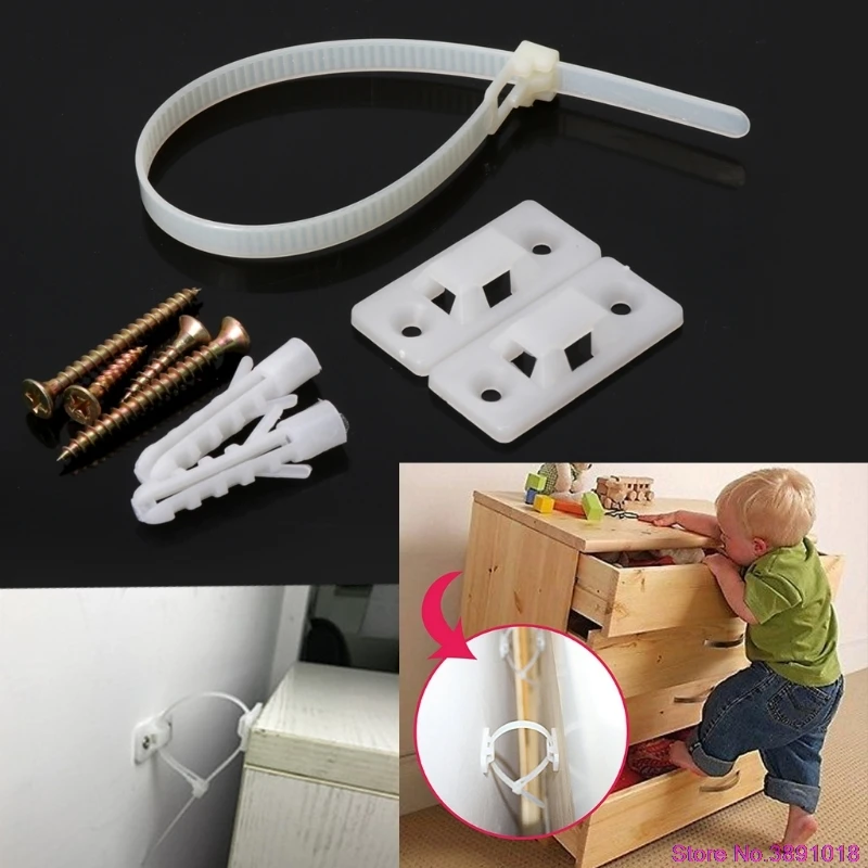 

Baby Safety Anti-Tip Straps for Flat TV and Furniture Wall Strap Lock Protection