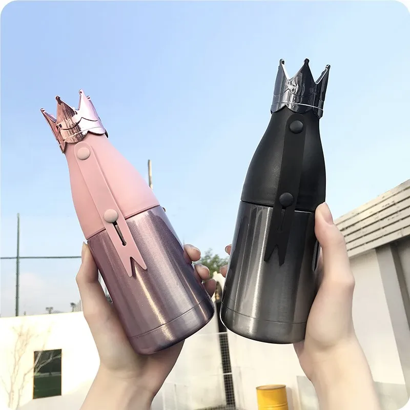 Creative fashion Queen crown Small Thermos bottle Mini Drink water cup stainless steel thermos coffee mug school gilr gifts | Дом и сад