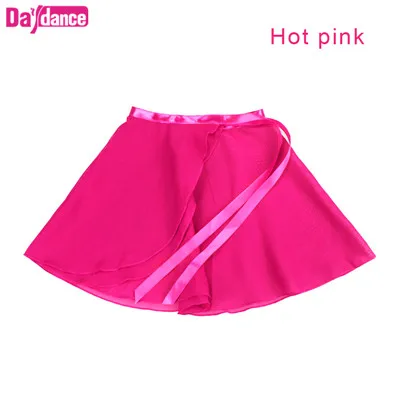 Tie-hot pink Балетная обертка для девочек; юбки; Прозрачная Юбка для танцев; детские трико для занятий балетом; 9 цветов - Цвет: Tie-hot pink