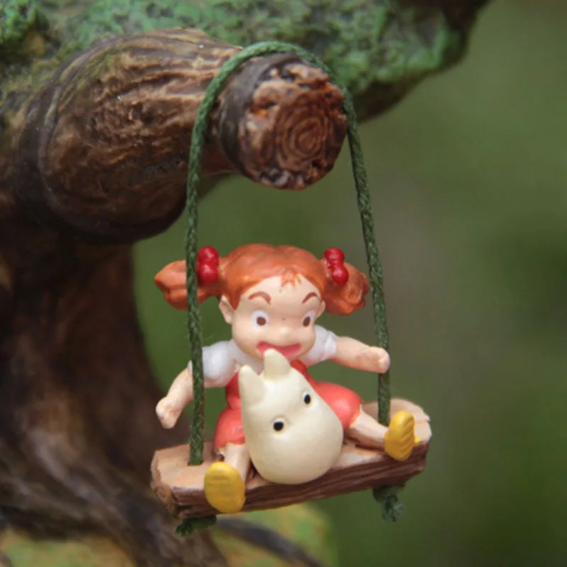 Swing Girl Totoro миниатюрный Сказочный Сад домашнее украшение для дома мини ремесло