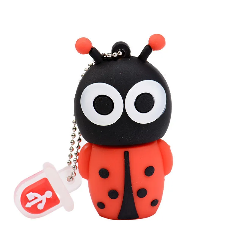 Usb флеш-накопитель, диск, милый жук, карта памяти, флешки, персональный мини-прыжок, 4 ГБ, 8 ГБ, 16 ГБ, 32 ГБ, 64 ГБ, божья коровка, usb 2,0 - Цвет: A