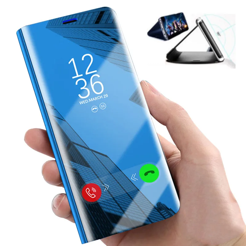 Роскошный умный зеркальный чехол подставка для Samsung s10 s10e s9 s8 plus note 10 8 9 a70 a50 книжка