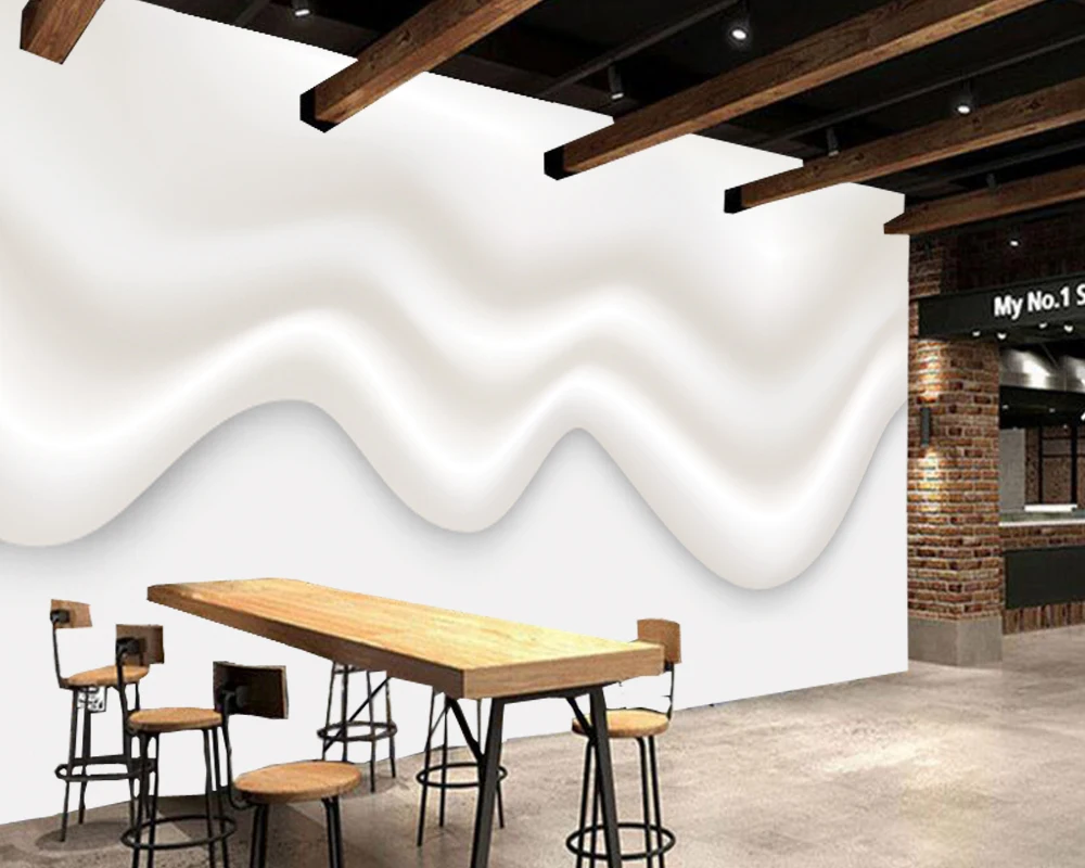 Custom 3D papel de parede Liquid creamy white texture for murals living room cafe bar KTV backdrop home decor wallpaper | Обустройство