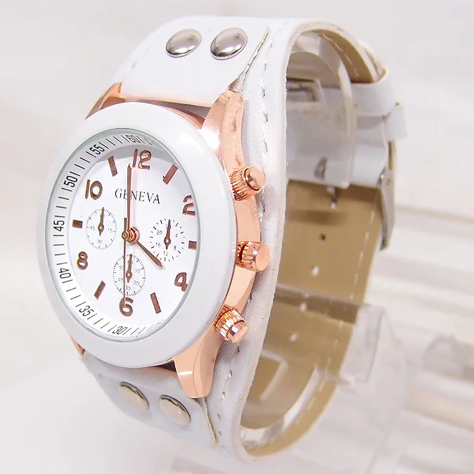 Hot Sales Geneva Leather Watch Women Ladies Casual Dress Quartz Wristwatches Relogio Feminino GO041 | Наручные часы