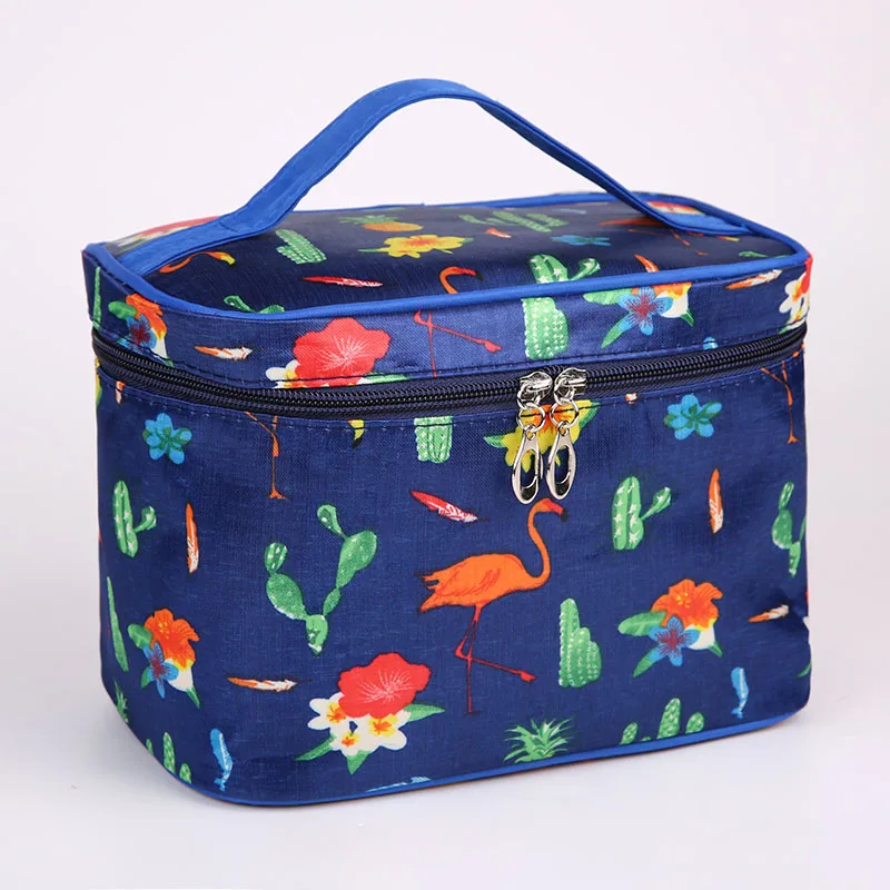 blue Cute Flamingo New women bag Nylon Waterproof Travel Toiletry Storage Bag Large Capacity Cosmetic bag HLN02 - Цвет: blue