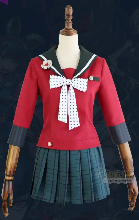 costume Danganronpa V3 харукава Маки косплей костюм любой размер харукава Маки парик - Цвет: costume