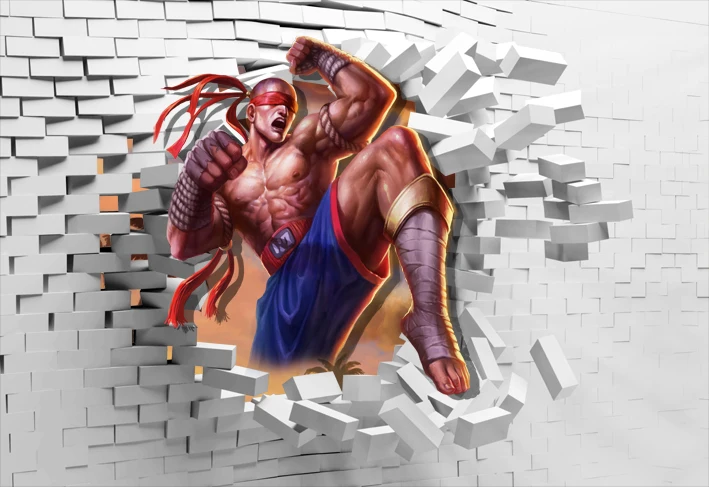 Классические плакаты игровой тематики LOL персонаж Lee Sin 3D большие Интернет кафе