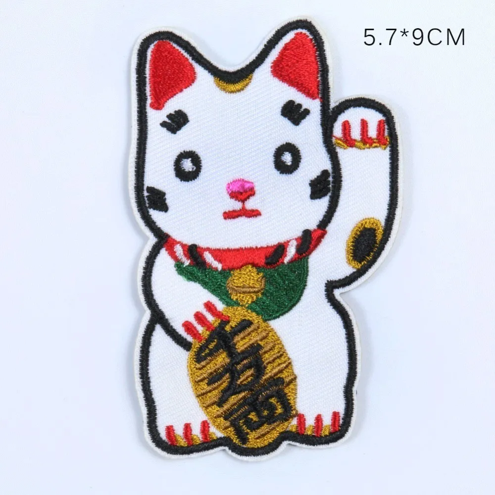 1 шт с маленькими животными Lucky Cat серии нашивки милые маленькой собачки стильные китайские иероглифы Вышивка Аппликации, Бейджи для детей наклейки