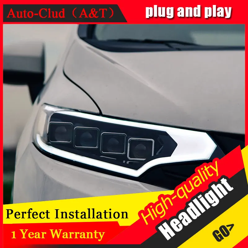 Автомобильный Clud автомобильный Стайлинг для Honda fit фары 2014 2017 передняя фара led DRL
