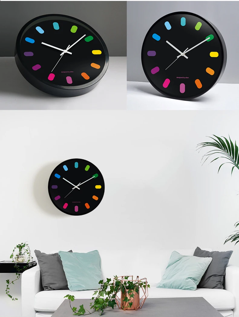 2018 модные настенные часы украшение для гостиной с цветными цифрами и