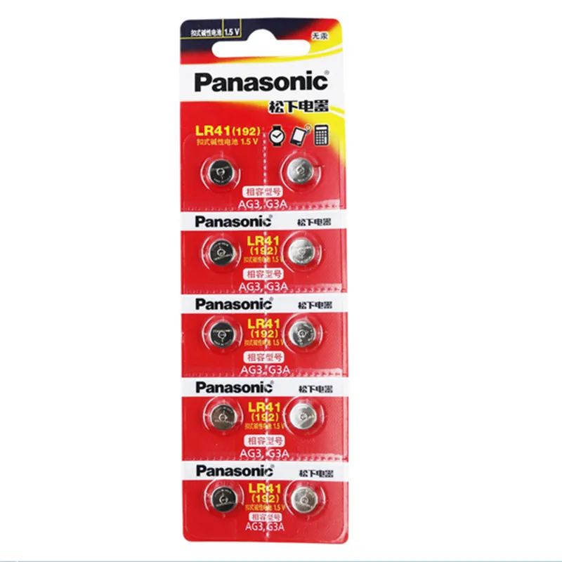Аккумуляторы PANASONIC LR41 192 AG3 0% Hg 392A 1 5 V 10 шт. аккумуляторы для калькулятора Hg|cell